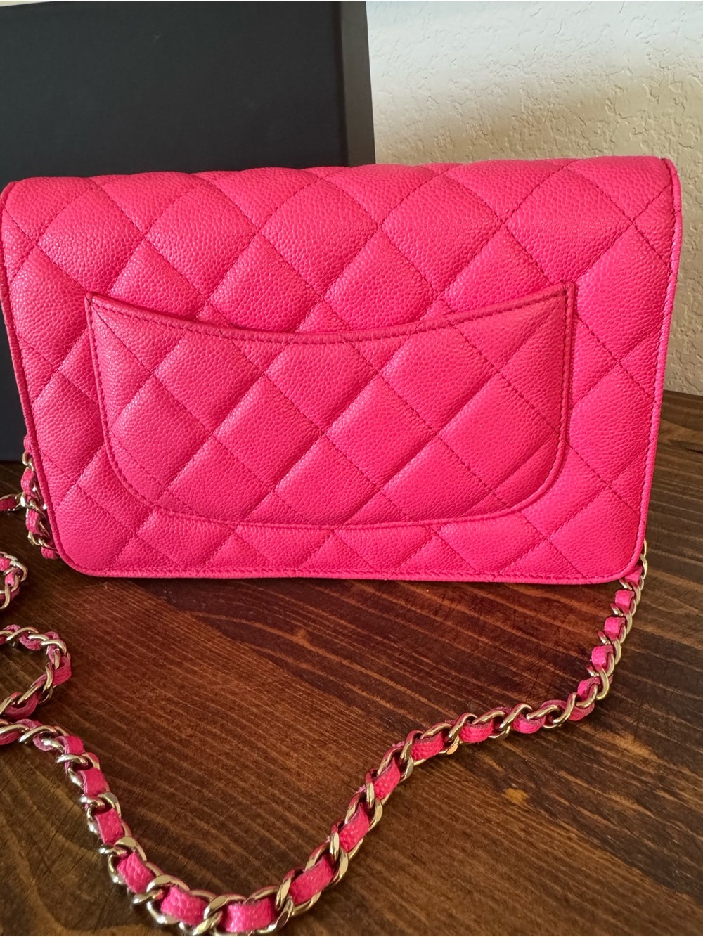 Authentic CHANEL Hot Pink Quilted Crossbody WOC, clutch limited edition color. - Picture 2 of 8